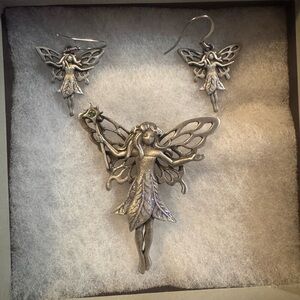 Whimsical Fairy Brooch With Matching Earrings